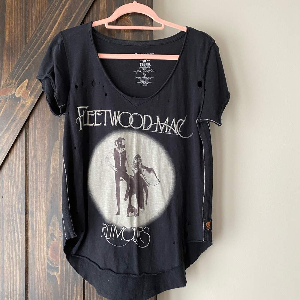 Free people distressed band tee